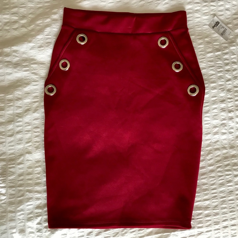 NWT Charlotte Russe maroon skirt Sz XS